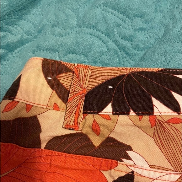 Ann Taylor LOFT CORAL, BROWN, Floral Capris Pants size‎ 6 NEW WITHOUT TAGS - Picture 6 of 9